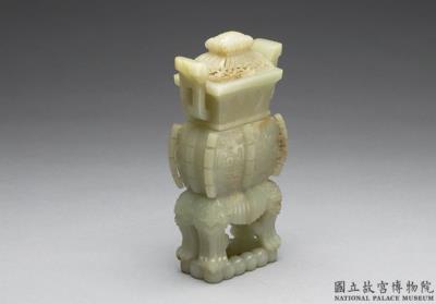 图片[3]-Jade square incense burner with animal-mask pattern, Qing dynasty (1644-1911)-China Archive